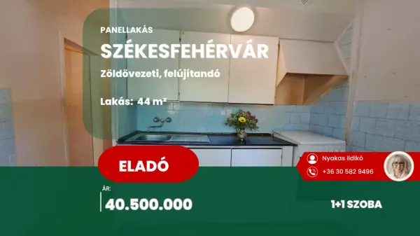 Eladó panellakás, Székesfehérvár 1+1 szoba 44 m² 39.9 M Ft